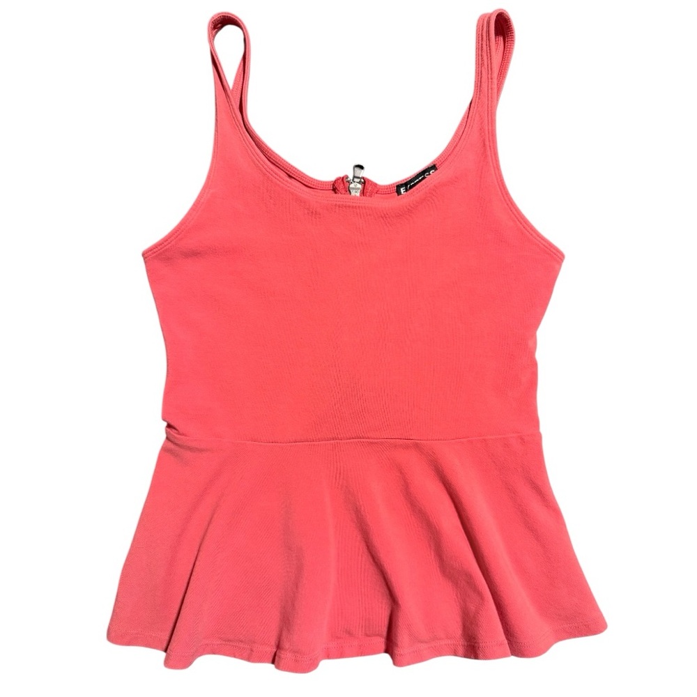 Express Tank Top Womens Coral Peplum Tank Sleeveless Top XS
